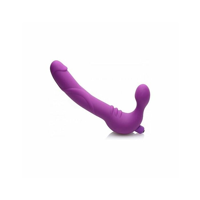 Royal revolver arnés con dildo vibrador de silicona - morado