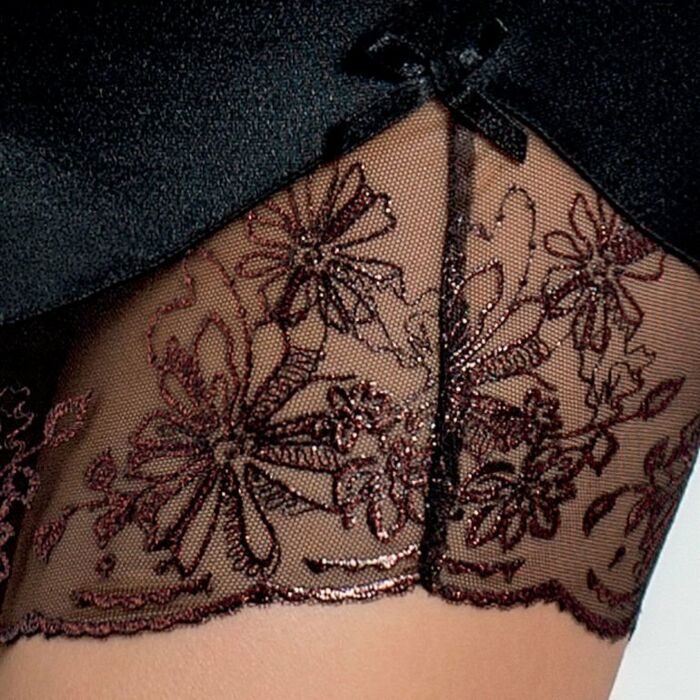 Paixão brida chemise & tanga negro s / m