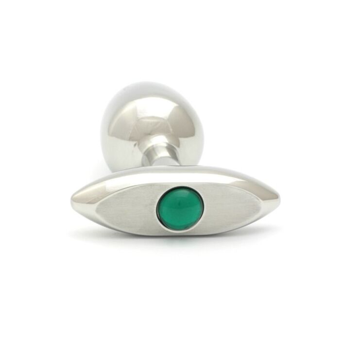 Rosebuds aço estampado anal vidro ficha 65 x 30 mm verde