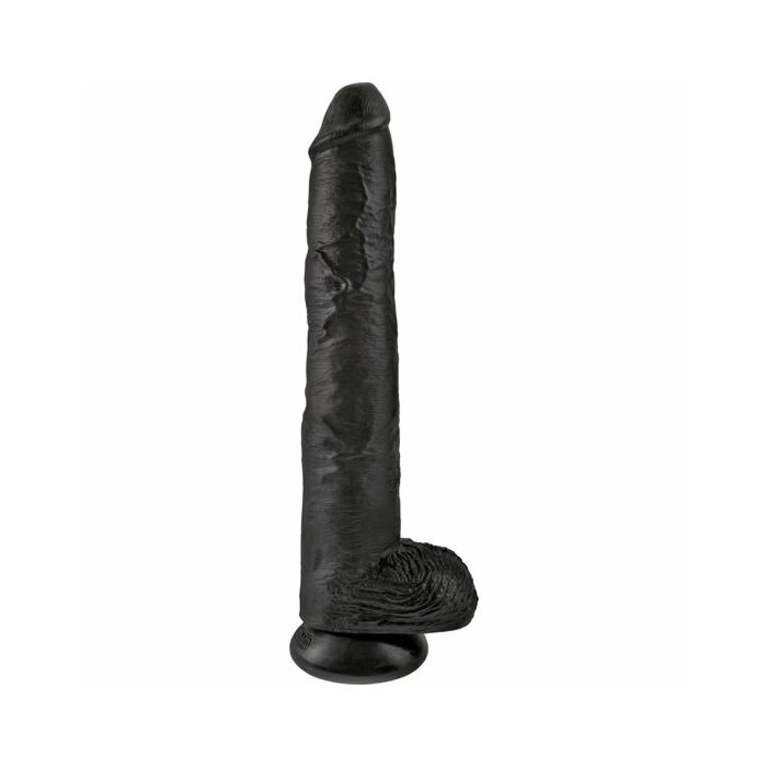 King cock pene realístico con testículos 37,5cm negro