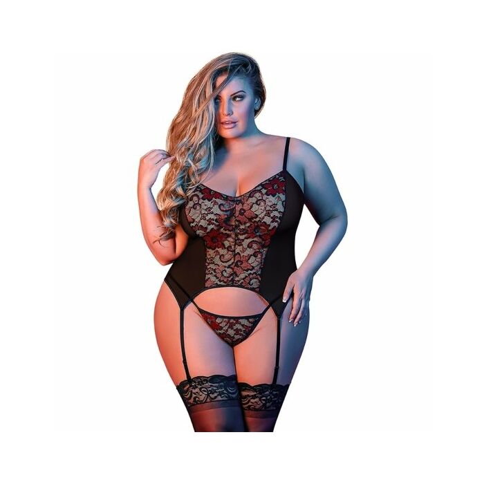 Merry widow & g- garter belt bodysuit - preto