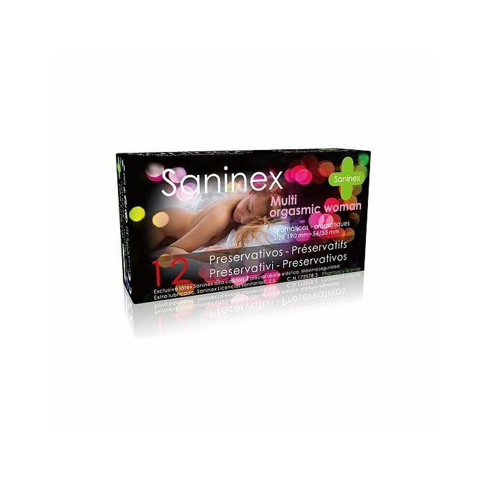 Saninex preservativos multi orgasmic woman 12uds