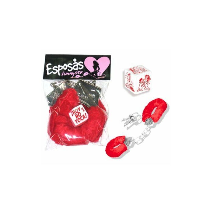 Pack esposas y dado posturas rojo