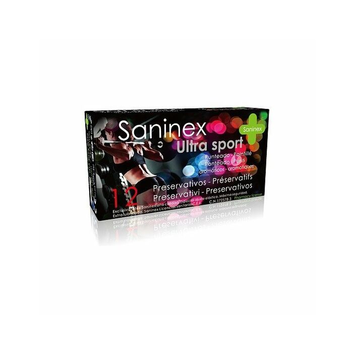 Saninex preservativos ultra sport punteados 12uds