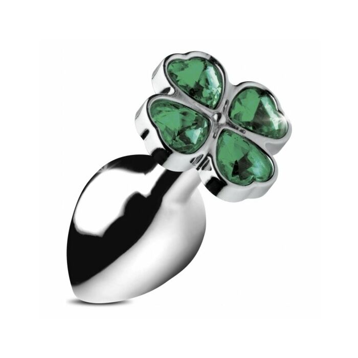 Lucky clover gem -plug anal grande, trebol plata