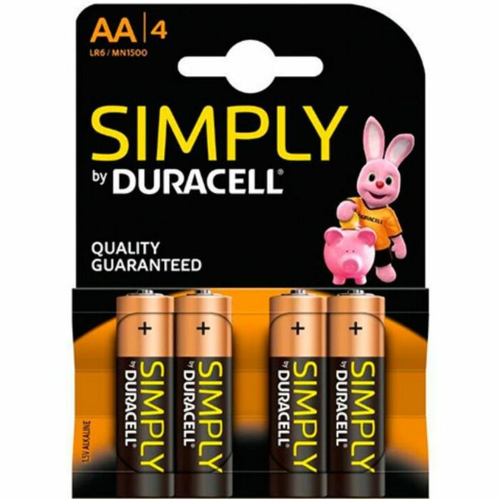Duracell basic pila alcalina aa lr6 blister*4
