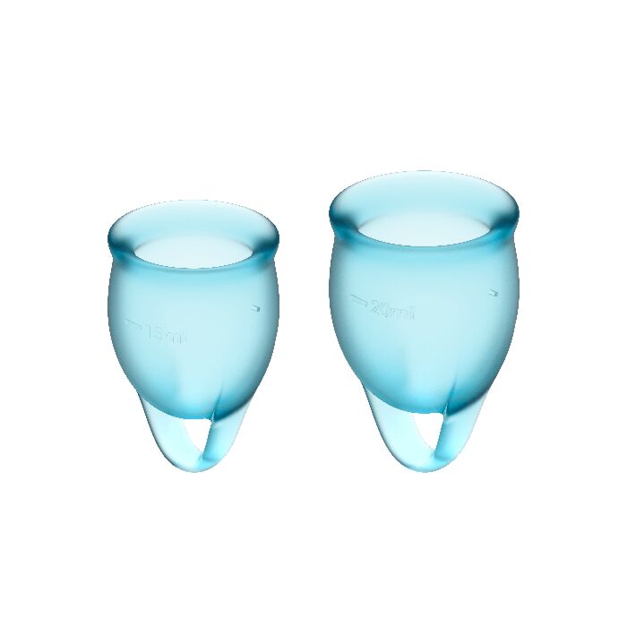 Satisfyer feel kit confiante copa menstrual azul claro 15 + 20ml