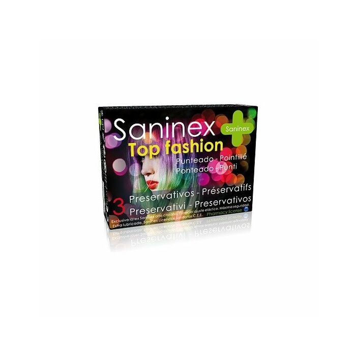 Saninex preservativos top fashion punteado 3uds
