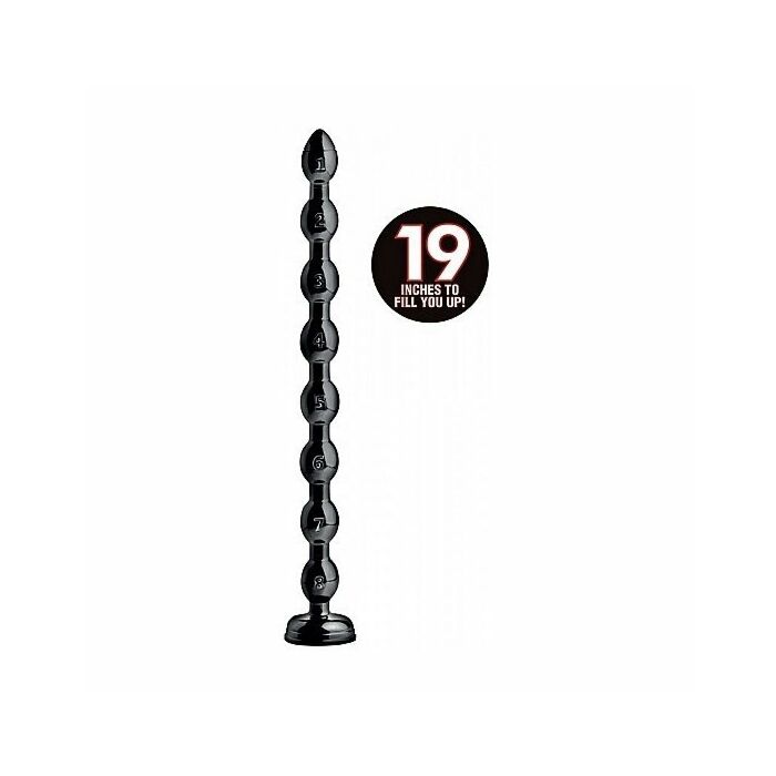 Beaded hose dildo 58x7,6cm - negro