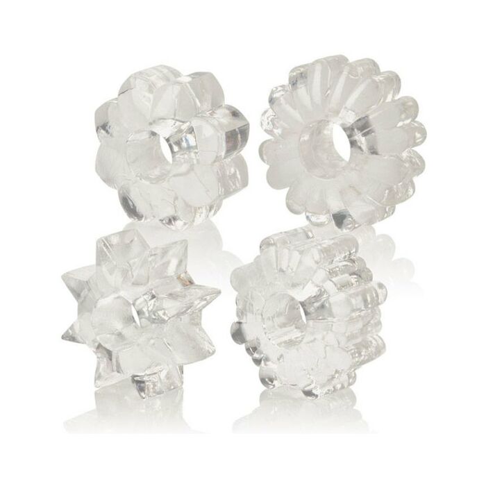 4 unidades de anéis de silicone básicos - transparente