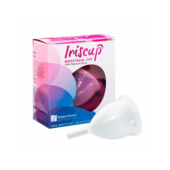 mestrual Iriscup grande vidro transparente