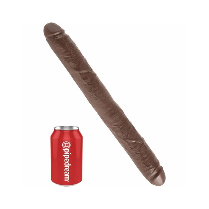 Rei pénis pau dupla realistico 40,5 centímetros marrom