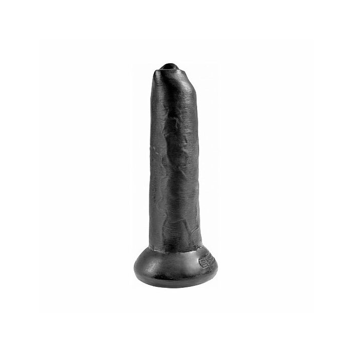 Uncut 25,4cm - pene realista con prepucio móvil - negro