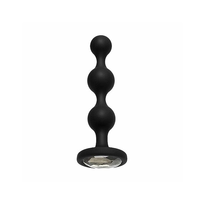 Booty bling - plug anal de silicona con perla - plata