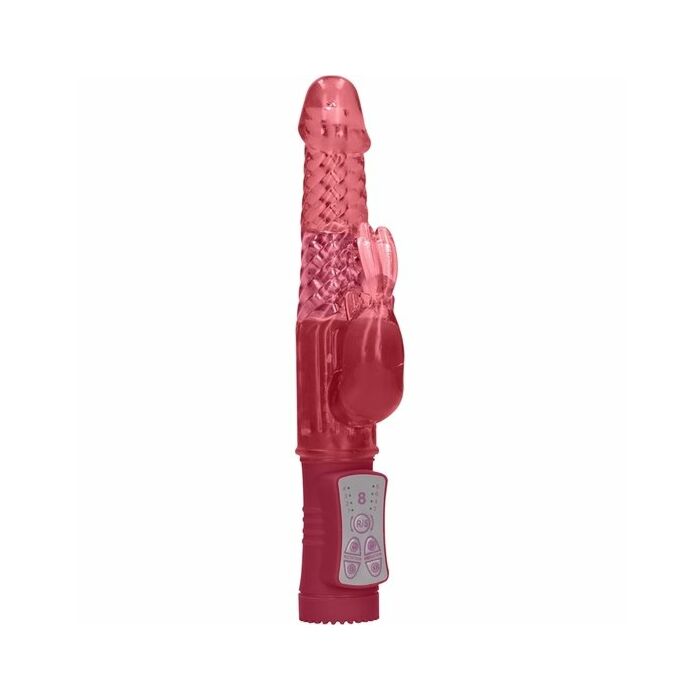 Vibrador conejito con rotación - rojo