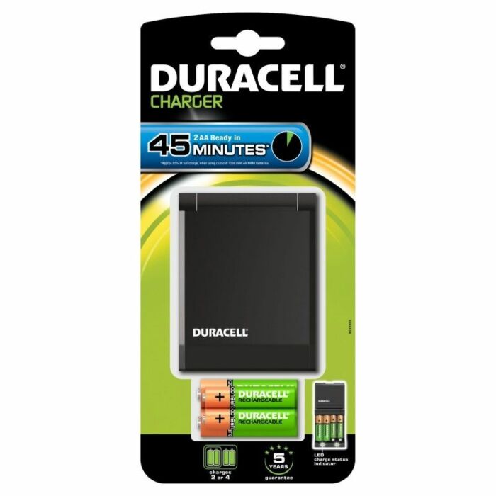 Duracell cargador rapido 45min. + 2xaa 1700mah + 2xaaa 750mah