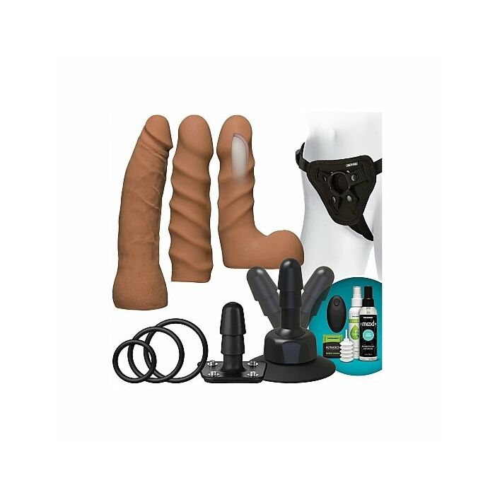 Kit dual density ultraskyn vibrador para principiantes - caramelo