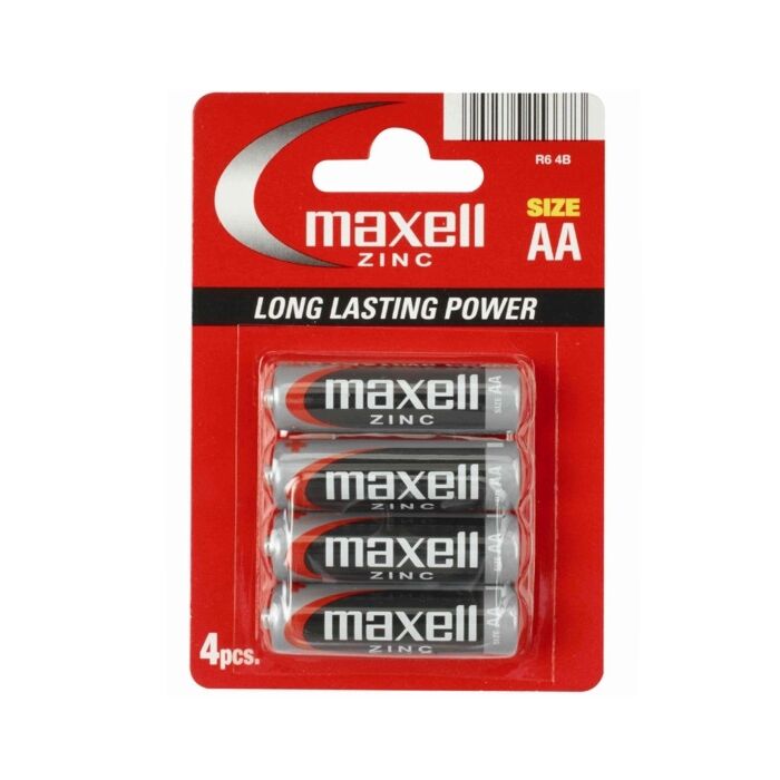Pilhas Maxell Zinco AA LR6 4 unid: Energia Infinita