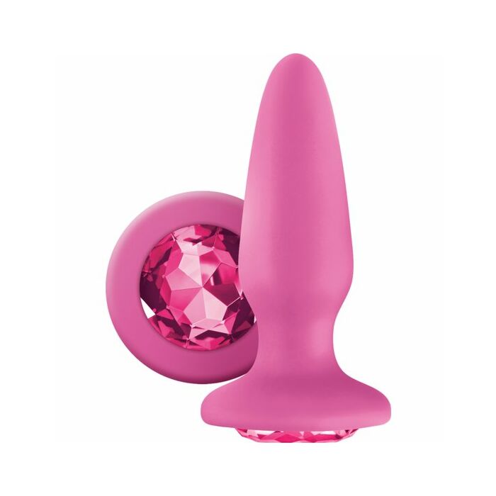 Plug de silicona con gema - rosa