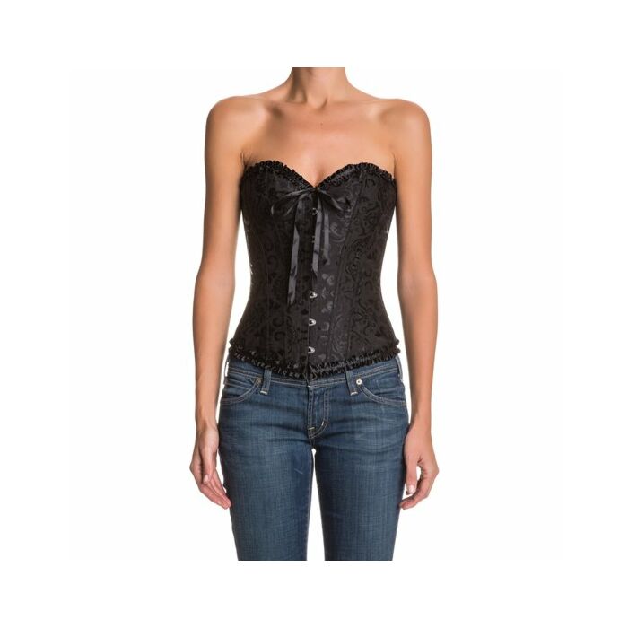 Corselete Floral Noir