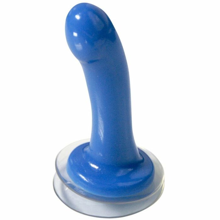 Sexo no dildo azul chuveiro com ventosa