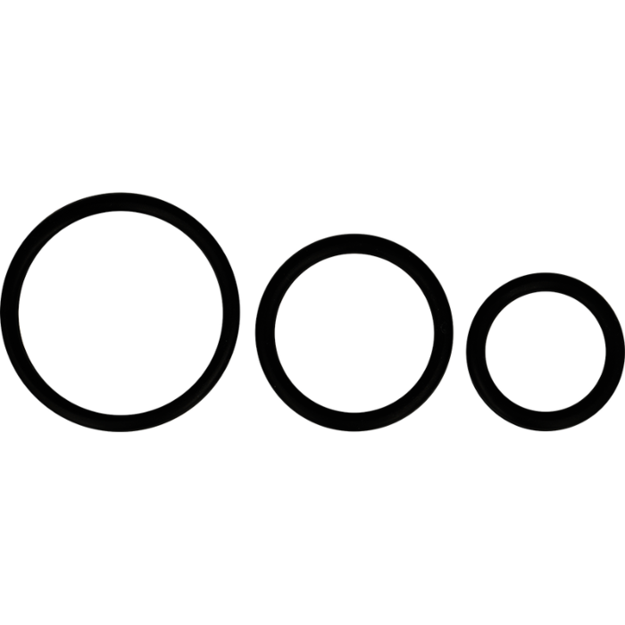 Ohmama - Conjunto de 3 Anéis de Silicone Preto