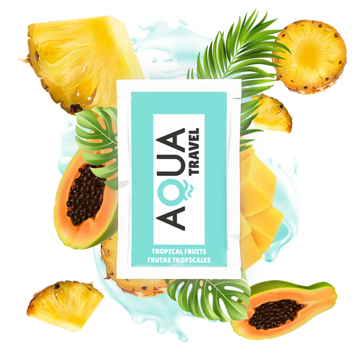 Aqua Travel - Lubrificante à base de água sabor frutas tropicais 6 ml - Sex Shop