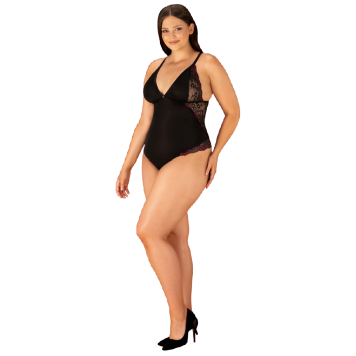 Obsessive Vanessme Teddy XXL/XXXL - Body Lingerie Preto com Renda