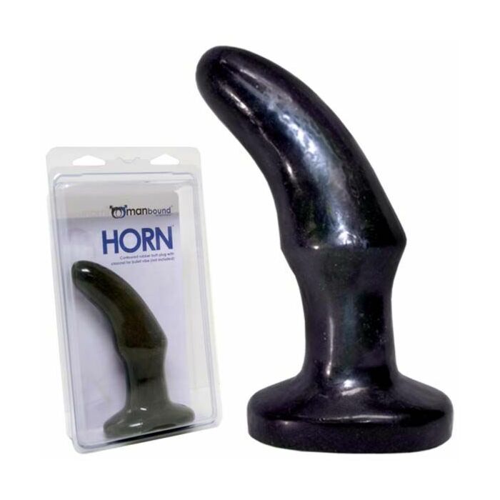 borracha chifre 16,5 centímetros butt plug anal