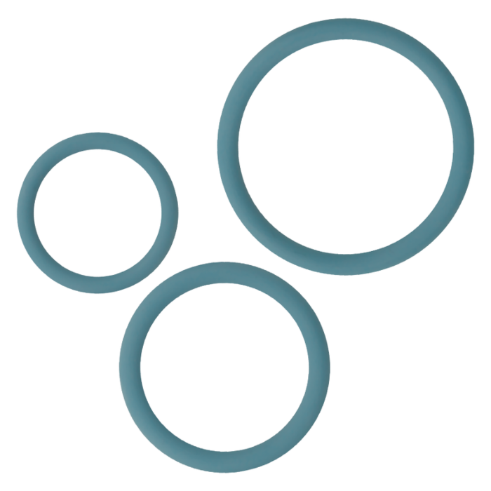 Ohmama - Conjunto de 3 Anéis para Pênis e Testículos Azul