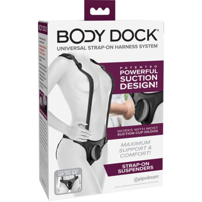 Suspensórios de Arnês Pipedreams Body Dock Strap-On - Arnês sem anéis nem fechos