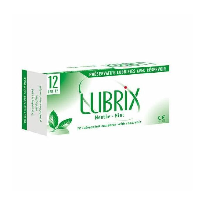 caixa de Lubrix 12 unidades sabor de menta