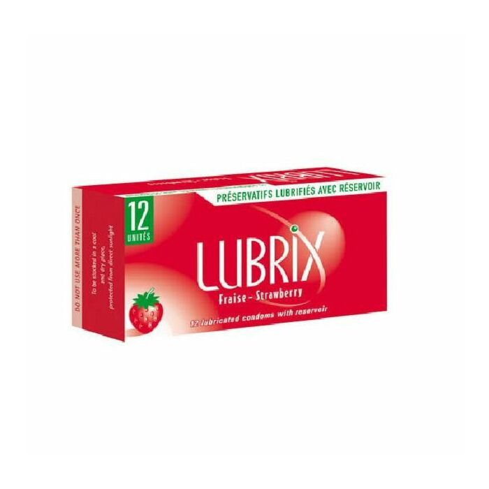 Lubrix caixa de morango sabor 12 unidades