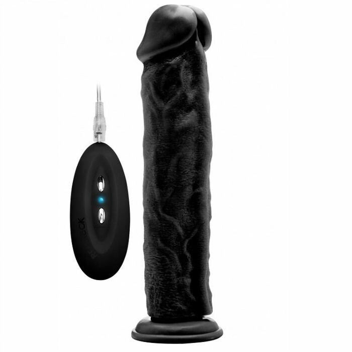 Rock real vibrador 100 010 realistico preto 29,5 cm