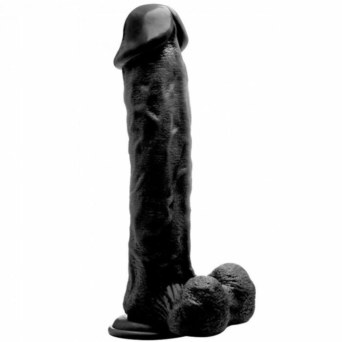 Rock real 020 100 vibrador realista 29,5 cm preta