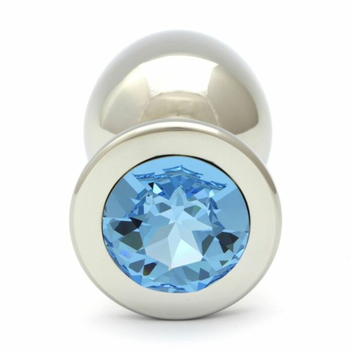 Cristal Swarovski aquamarine plugue anal xl 9,6 centímetros / 27 milímetros