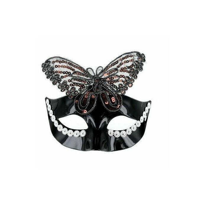acabamento em preto Venetian borboleta máscara