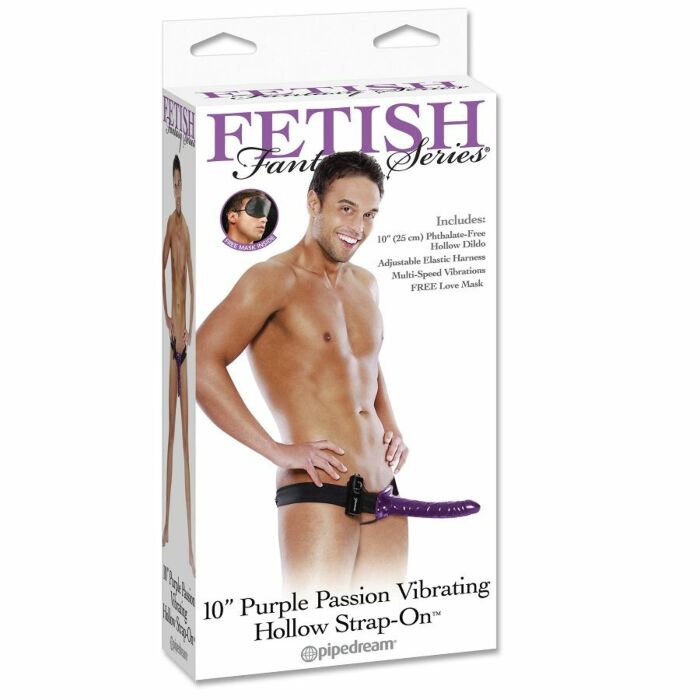 buraco lilás Fetish Fantasy arnês com vibração ajustável de 23,4 cm