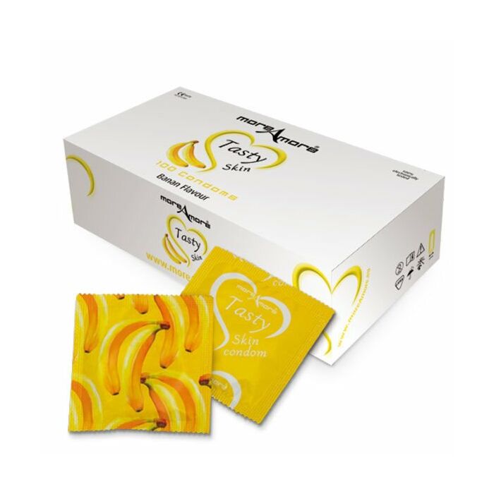MoreAmore sabor preservativos de banana (Box 100 unid)