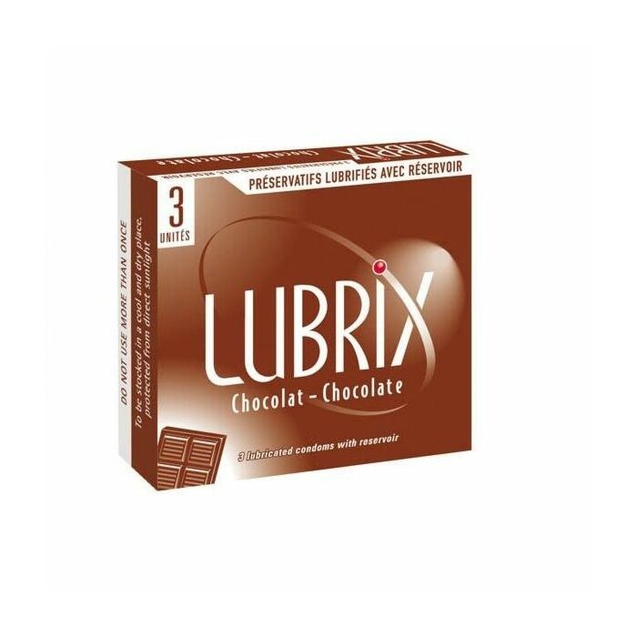 caixa de Lubrix sabor de chocolate 3 unidades