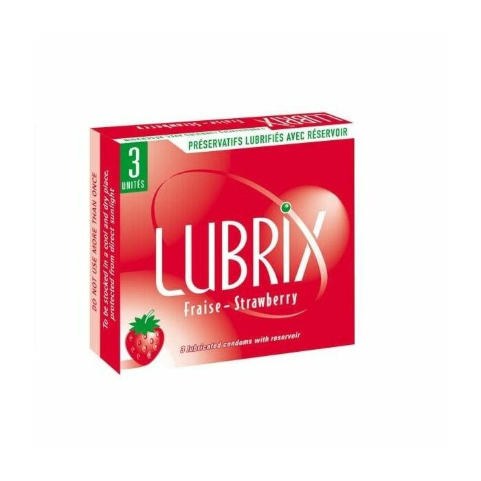 Lubrix 3 unidades sabor caixa de morango