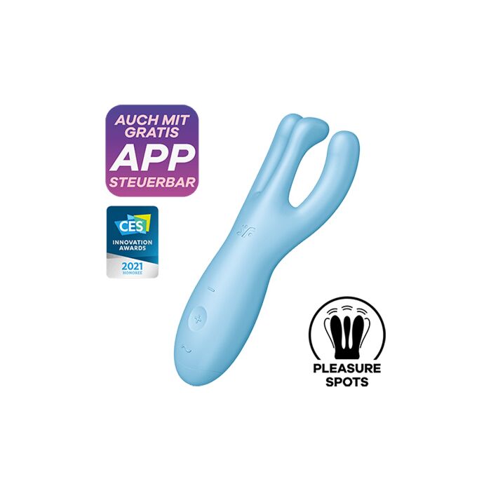 Satisfyer Threesome 4 Connect Azul - Vibrador de Tripla Estimulação!