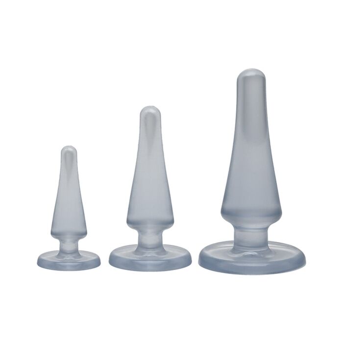 Crystal Jellies - Kit de iniciação anal - Roxo - Plugs anais progressivos de silicone seguro para iniciantes e especialistas