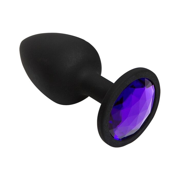 Brilho na bunda - Espada Pequena Plugue de Silicone Usável Roxo com Joias