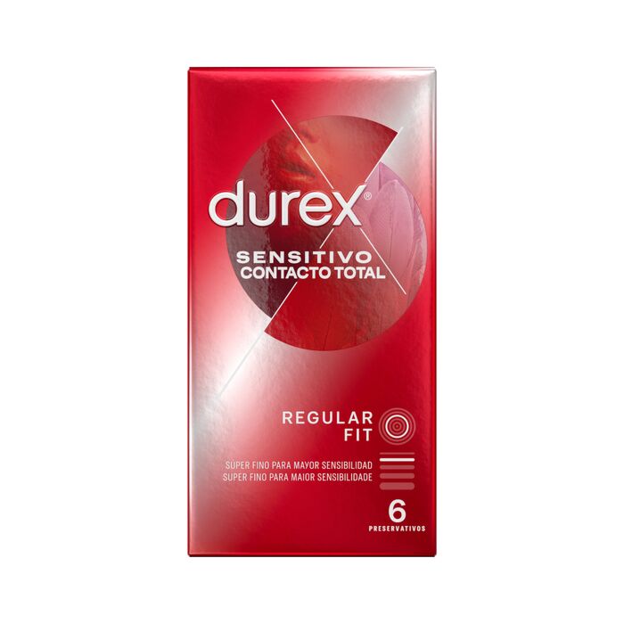 Preservativos Durex Contato Total Ultrafinos 6uds - Sensibilidade e ajuste perfeito