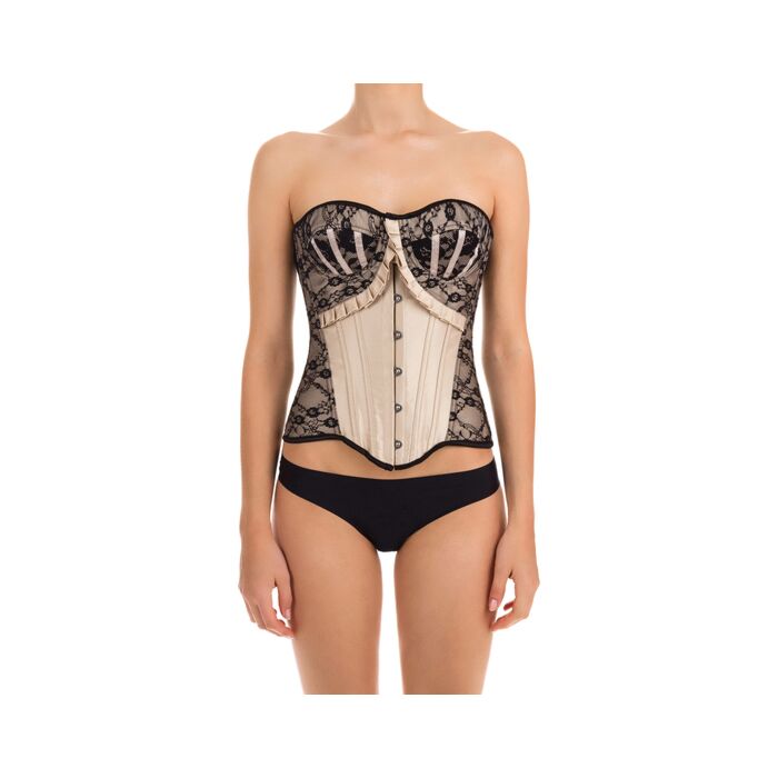 Corset Fino Creme Renda - Lingerie Erótica de Alta Qualidade