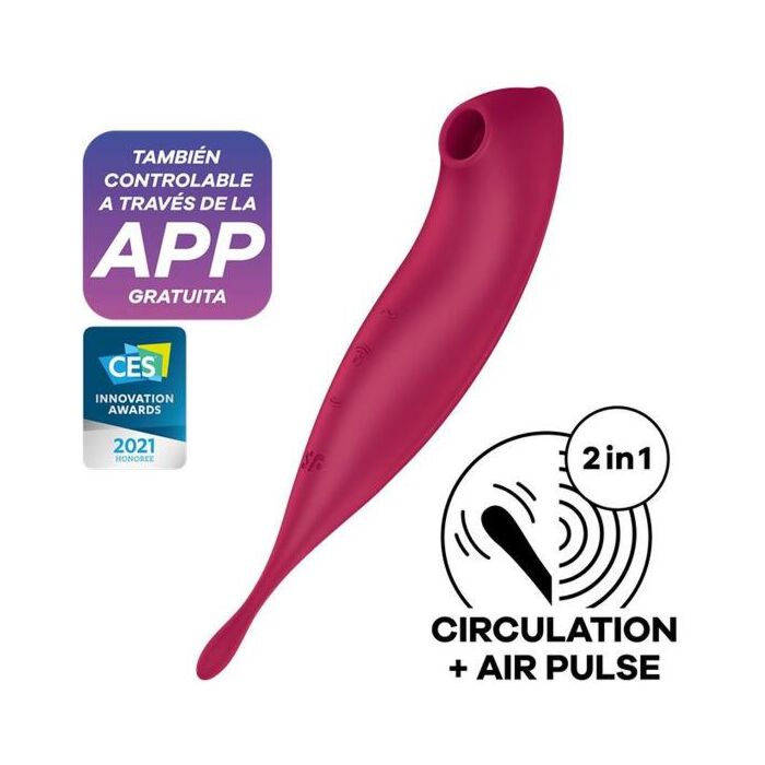 Satisfyer Twirling Pro+ Estimulador de Sucção e Varinha Vibratória com Conexão de App - Rosa