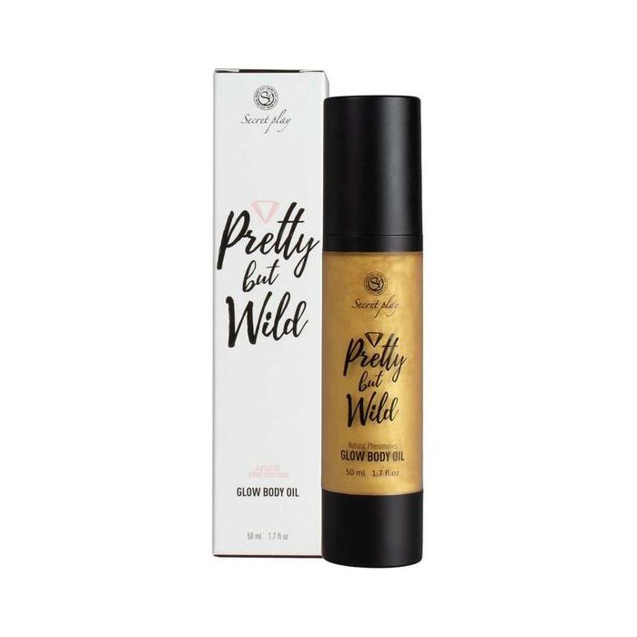 Óleo Corporal Iluminador com Feromonas 50ml | Óleo Corporal Pretty but Wild Glow com Vitamina E. Brilhe com sedução e beleza!
