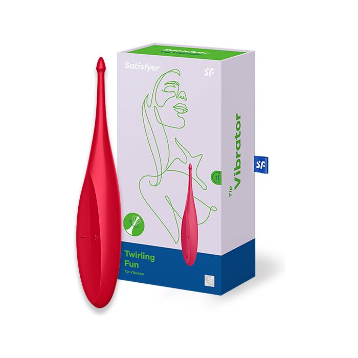 Varinha vibratória Satisfyer Twirling Fun - Vermelho | Vibrador de ponta giratória com 12 programas de vibração