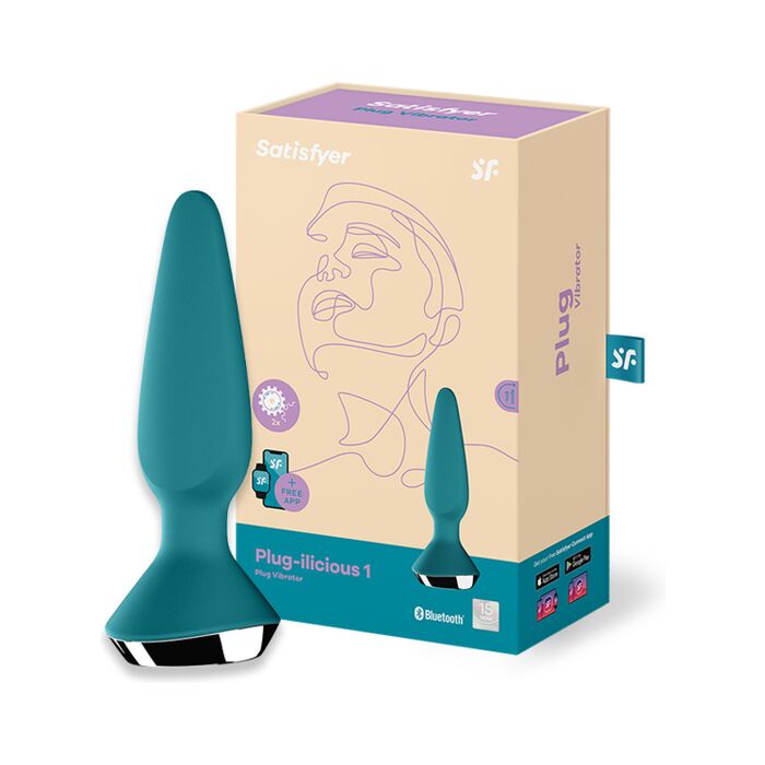 Satisfyer Plug-Ilicious 1 Petrol - Plug Anal Vibratório com App e Resistente à Água
